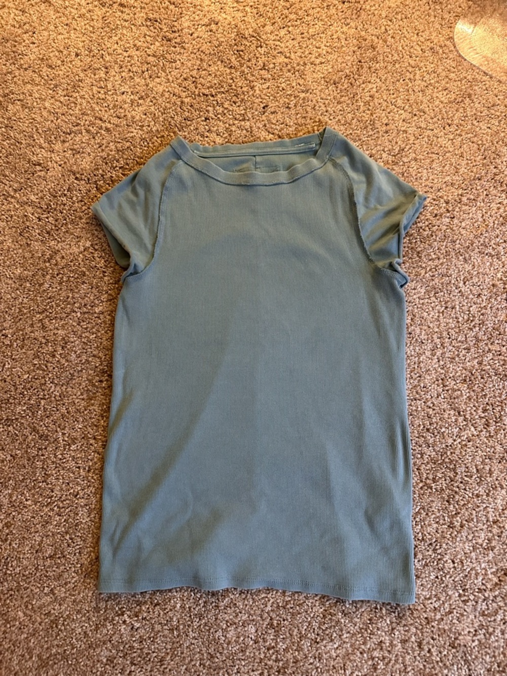 We The Free Tourmaline Blue Ribbed Short Sleeve Tee - Picture 3 of 3